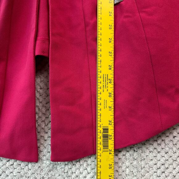 Lane Bryant Blazer 24 Fuchsia Pink Open Front Zip Pockets Mid Length 3/4 Sleeve - Picture 11 of 13